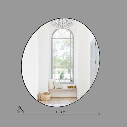 Atmosphera - muur spiegel ALICE diameter 110 cm zwart