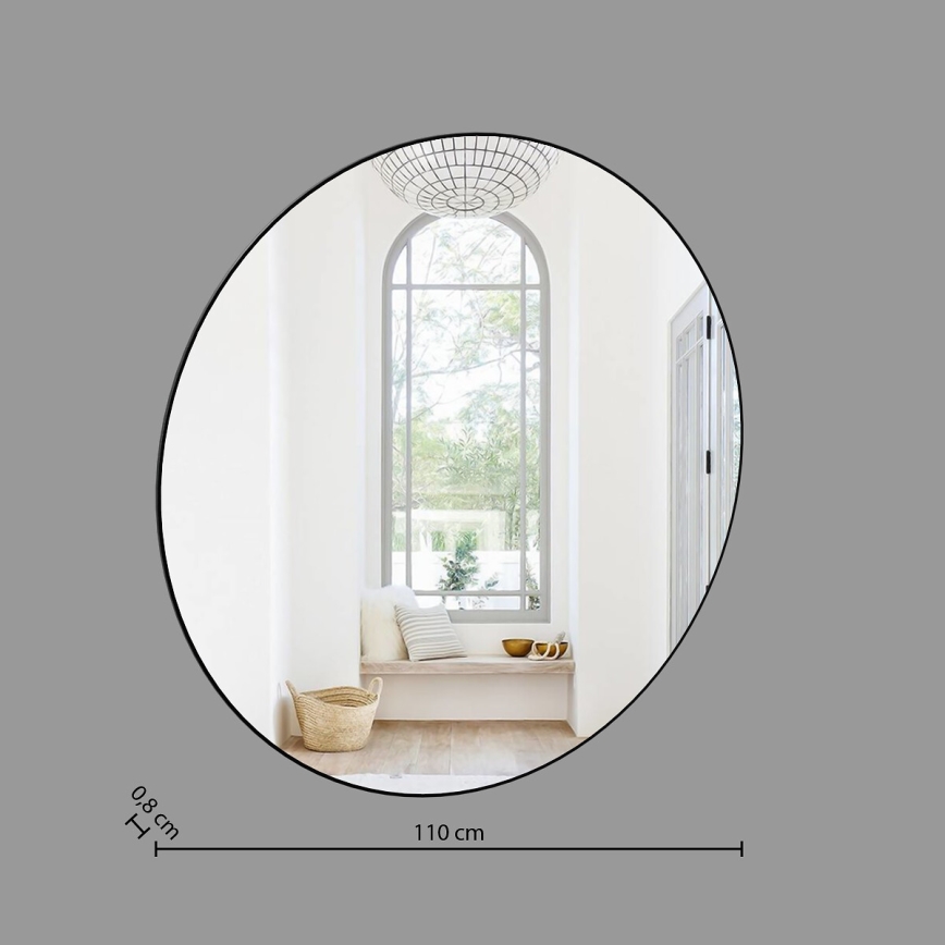 Atmosphera - muur spiegel ALICE diameter 110 cm zwart