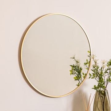Atmosphera - muur spiegel ALICE diameter 70 cm goud