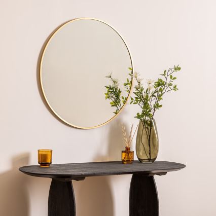 Atmosphera - muur spiegel ALICE diameter 70 cm goud