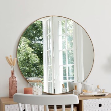 Atmosphera - muur spiegel ALICE diameter 76 cm goud