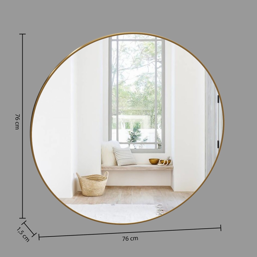 Atmosphera - muur spiegel ALICE diameter 76 cm goud