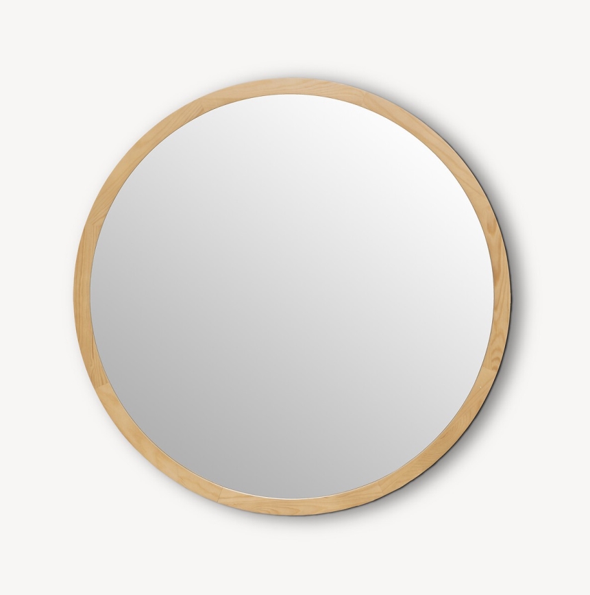 Atmosphera - muur spiegel ANGELO diameter 110 cm grenen