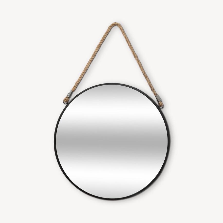 Atmosphera - muur spiegel EDEN diameter 38 cm zwart