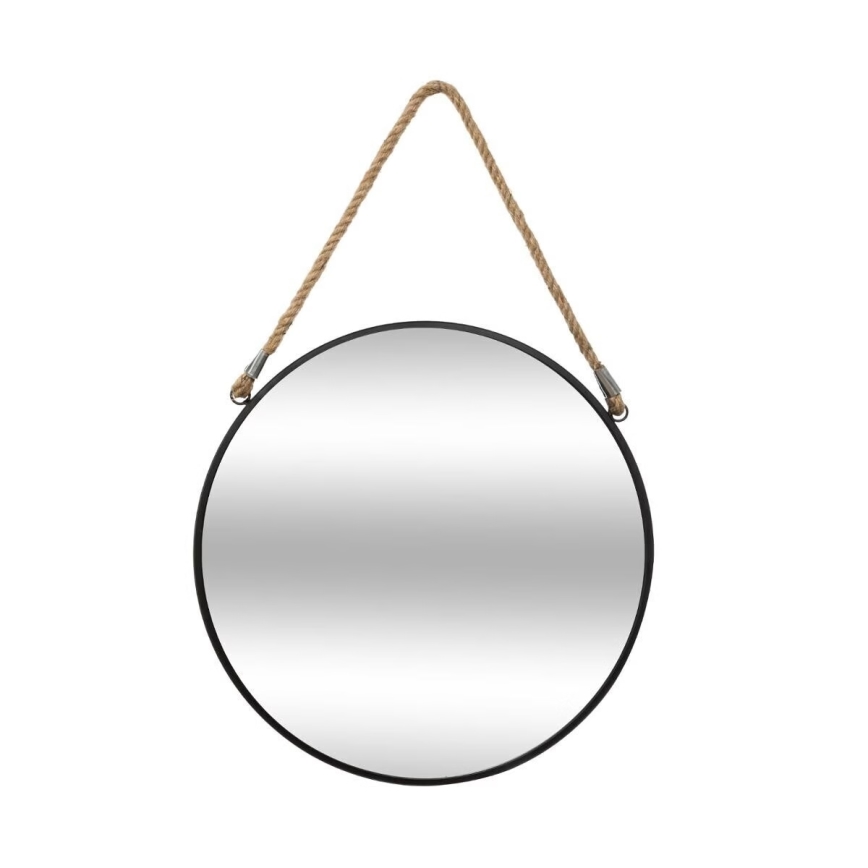 Atmosphera - muur spiegel EDEN diameter 38 cm zwart