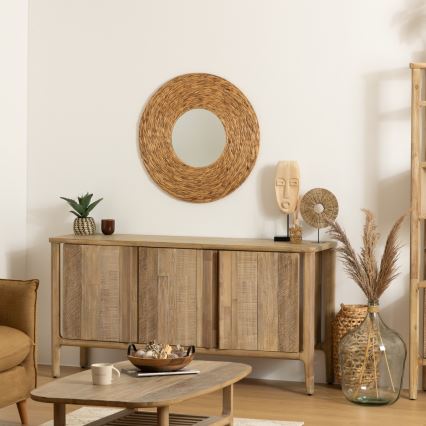Atmosphera - muur spiegel LORENA diameter 75 cm waterhyacint