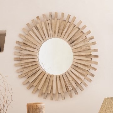 Atmosphera - muur spiegel MANON diameter 88 cm spar