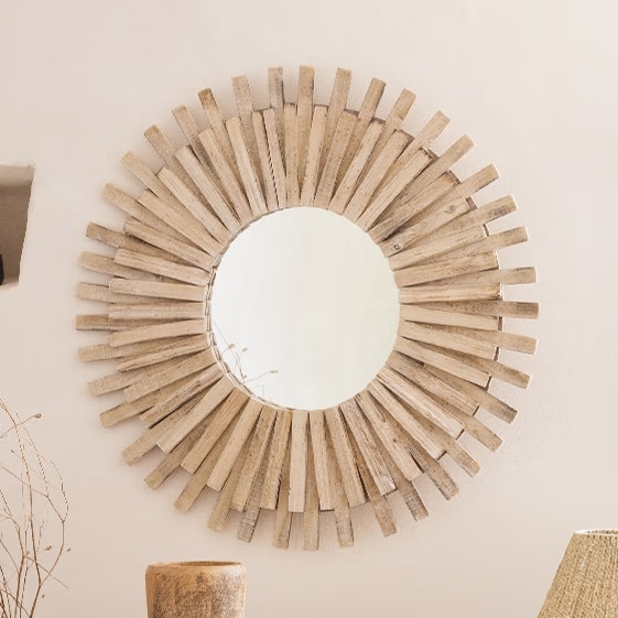 Atmosphera - muur spiegel MANON diameter 88 cm spar