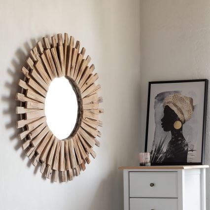 Atmosphera - muur spiegel MANON diameter 88 cm spar