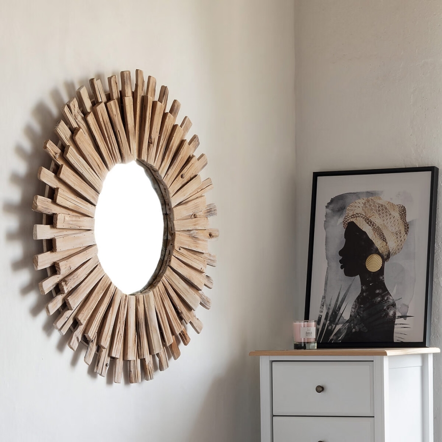 Atmosphera - muur spiegel MANON diameter 88 cm spar