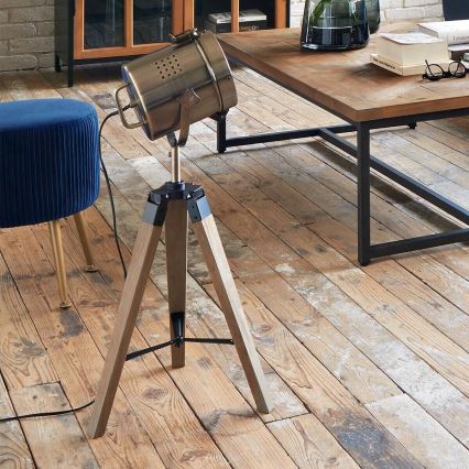 Atmosphera - Tafellamp EBOR 1xE14/25W/230V grenen/messing