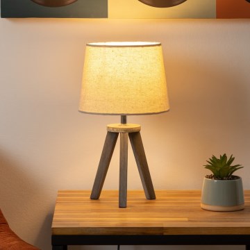 Atmosphera - Tafellamp MINI 1xE14/25W/230V grenen/beige