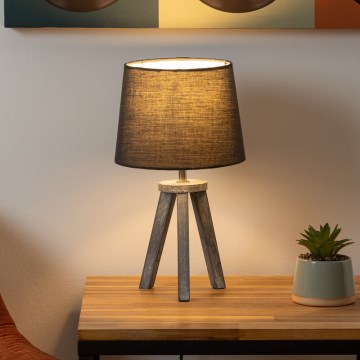 Atmosphera - Tafellamp MINI 1xE14/25W/230V grenen/grijs