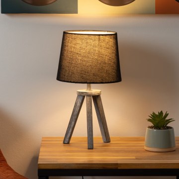 Atmosphera - Tafellamp MINI 1xE14/25W/230V grenen/zwart