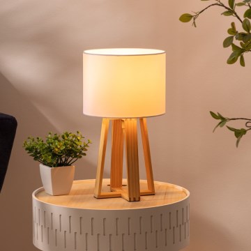 Atmosphera - Tafellamp MOLU 1xE27/25W/230V grenen/wit