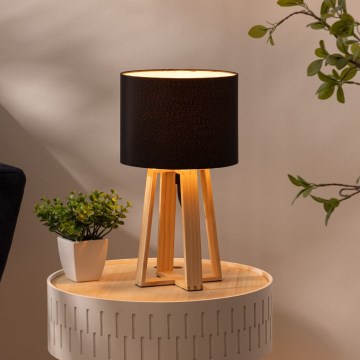 Atmosphera - Tafellamp MOLU 1xE27/25W/230V grenen/zwart