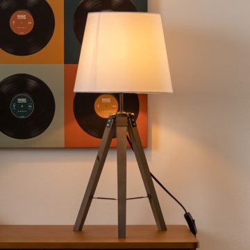 Atmosphera - Tafellamp RUNO 1xE27/25W/230V hout/wit