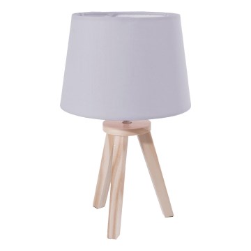Atmosphera - Tafellamp TRIPOD 1xE14/40W/230V dennenhout/grijs