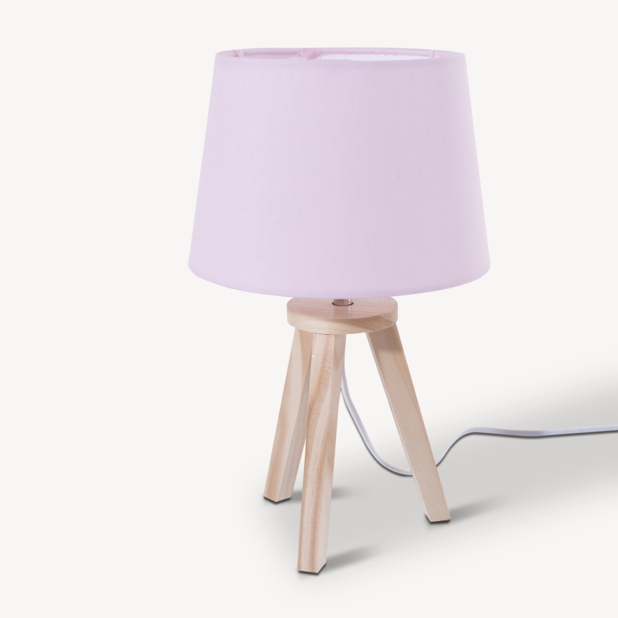Atmosphera - Tafellamp TRIPOD 1xE14/40W/230V grenen/roze