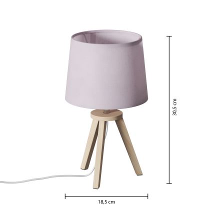 Atmosphera - Tafellamp TRIPOD 1xE14/40W/230V grenen/roze