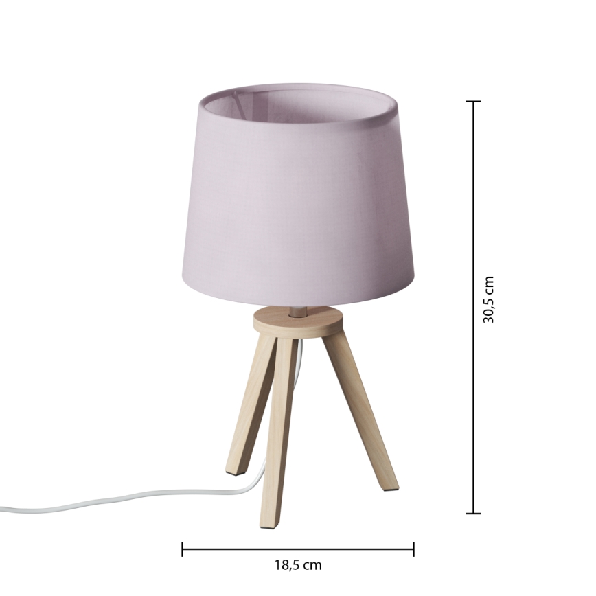 Atmosphera - Tafellamp TRIPOD 1xE14/40W/230V grenen/roze