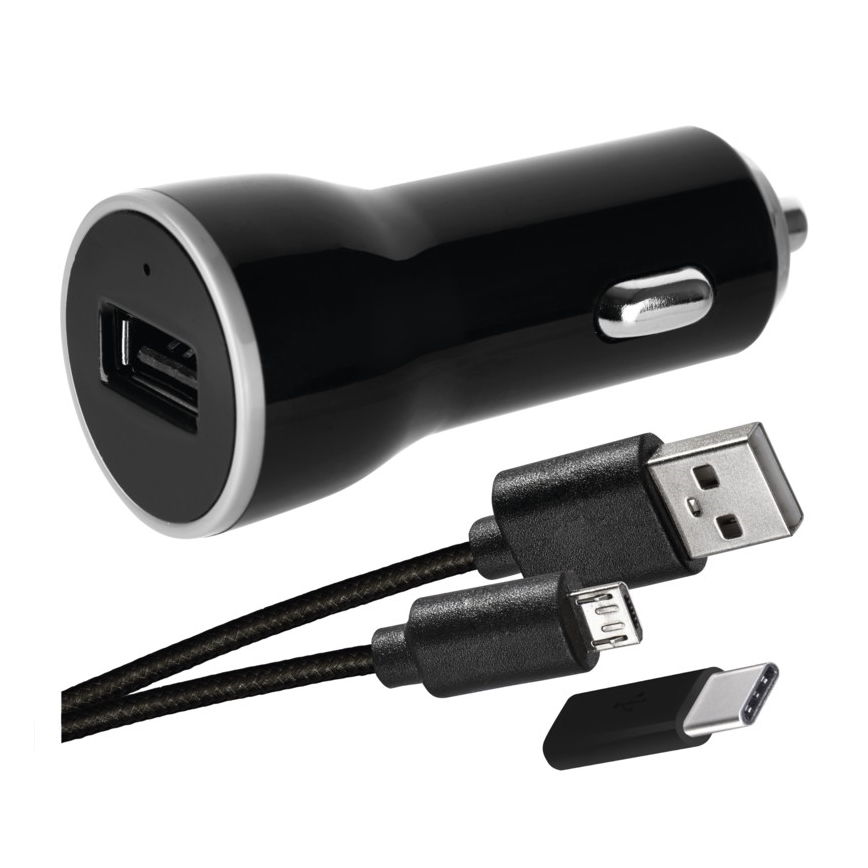 Autolader 2,1A met micro USB-kabel