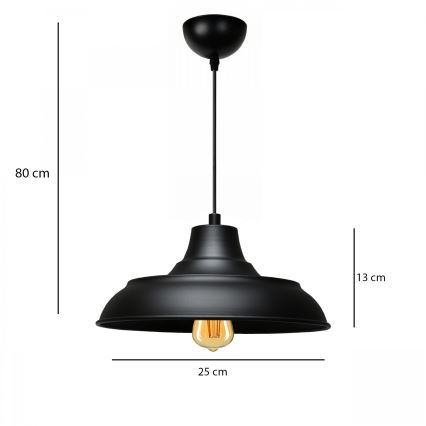 AYD Hanglamp 1xE27/40W/230V zwart