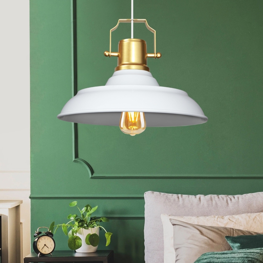 AYD Pendantlamp 1xE27/40W/230V wit/goud