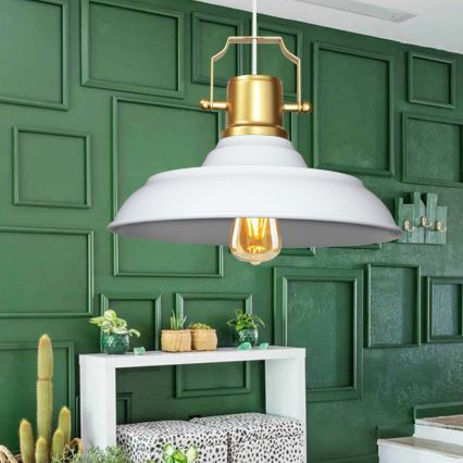 AYD Pendantlamp 1xE27/40W/230V wit/goud