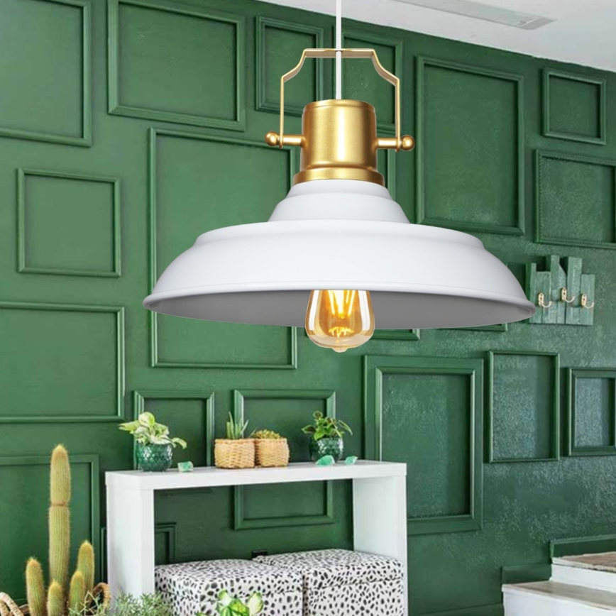 AYD Pendantlamp 1xE27/40W/230V wit/goud