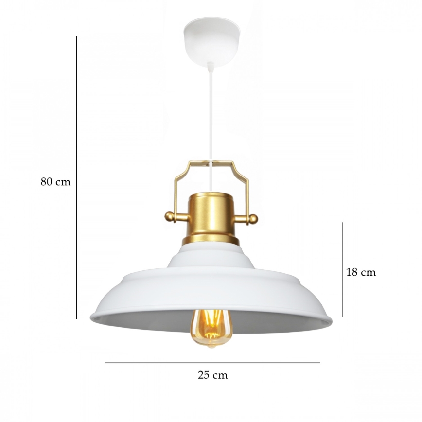 AYD Pendantlamp 1xE27/40W/230V wit/goud