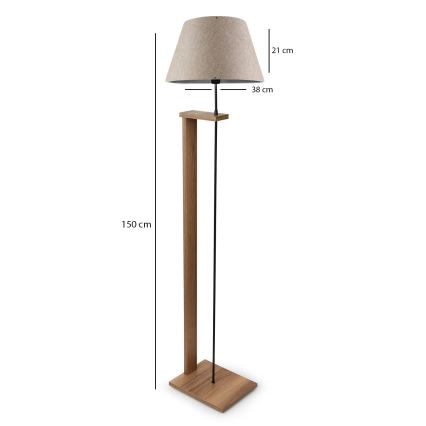 AYD Vloerlamp 1xE27/40W/230V beige/bruin