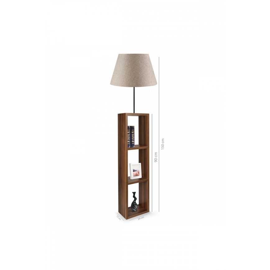 AYD Vloerlamp 1xE27/40W/230V bruin/grijs