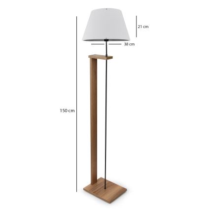 AYD Vloerlamp 1xE27/40W/230V Wit/Bruin