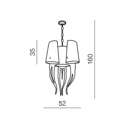 Azzardo AZ0028 - Hanglamp aan ketting DIABLO 6xE14/11W/230V wit