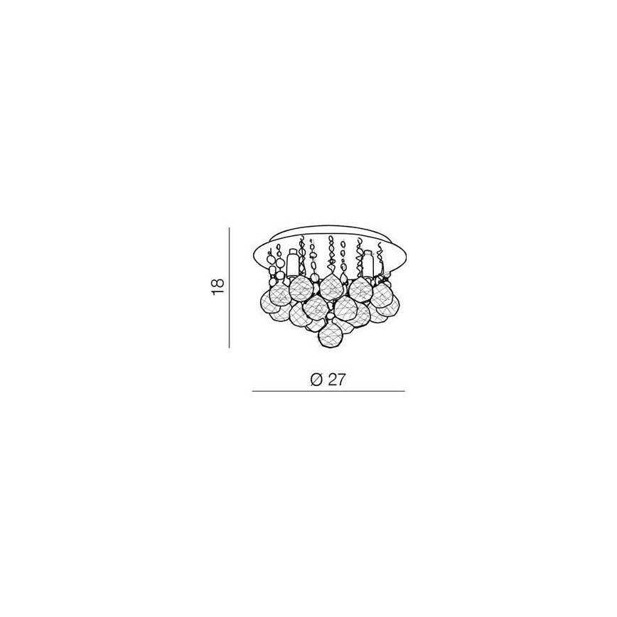 Azzardo AZ1285 - Kristallen plafondlamp BOLLA 3xG9/40W/230V