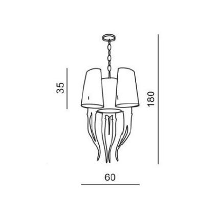 Azzardo AZ1344 - Hanglamp aan ketting DIABLO 6xE14/11W/230V zwart