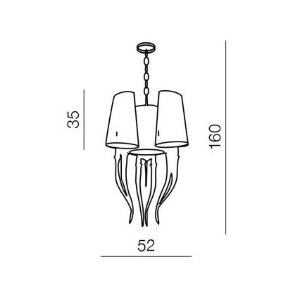 Azzardo AZ1345 - Hanglamp aan ketting DIABLO 6xE14/11W/230V zwart