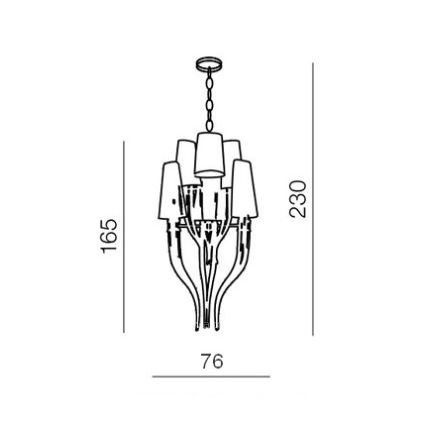 Azzardo AZ1417 - Hanglamp aan ketting DIABLO 12xE14/11W/230V zwart