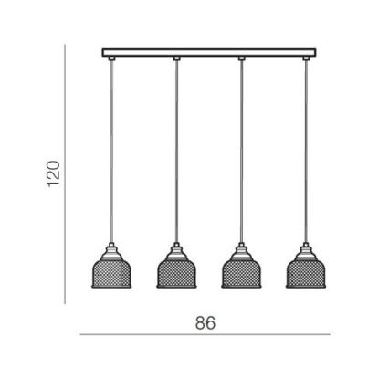 Azzardo AZ2111 - Hanglamp aan koord MORA 4xE27/60W/230V