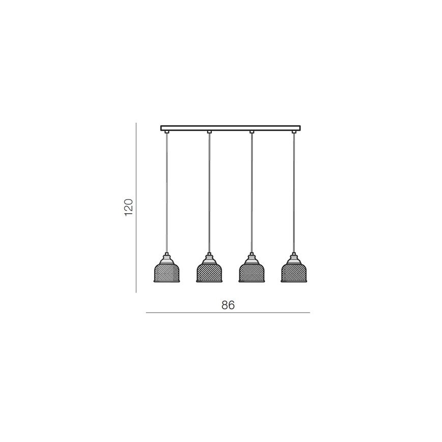 Azzardo AZ2111 - Hanglamp aan koord MORA 4xE27/60W/230V