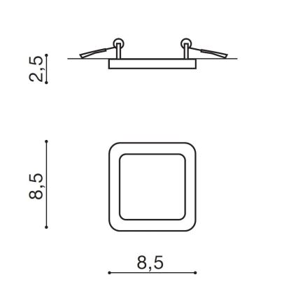 Azzardo AZ2833 - Hangende LED Badkamer plafond verlichting SLIM 1xLED/6W/230V IP44 CRI 90