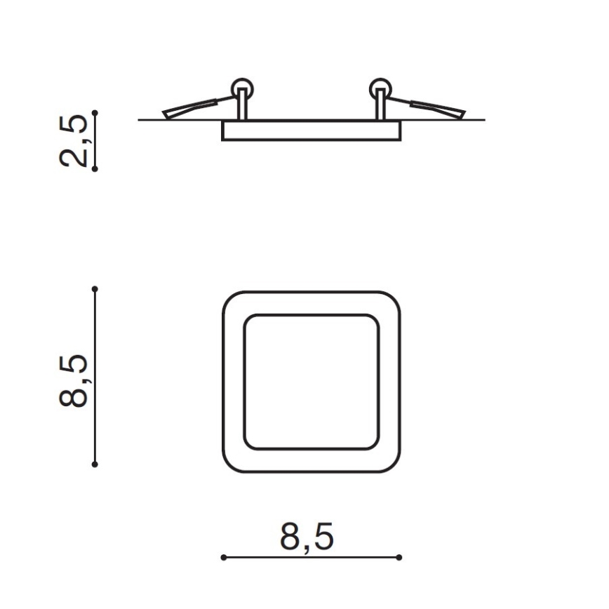 Azzardo AZ2833 - Hangende LED Badkamer plafond verlichting SLIM 1xLED/6W/230V IP44 CRI 90