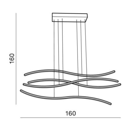 Azzardo AZ2913 - LED-dimbare pendellamp met kabel WAVES LED/70W/230V