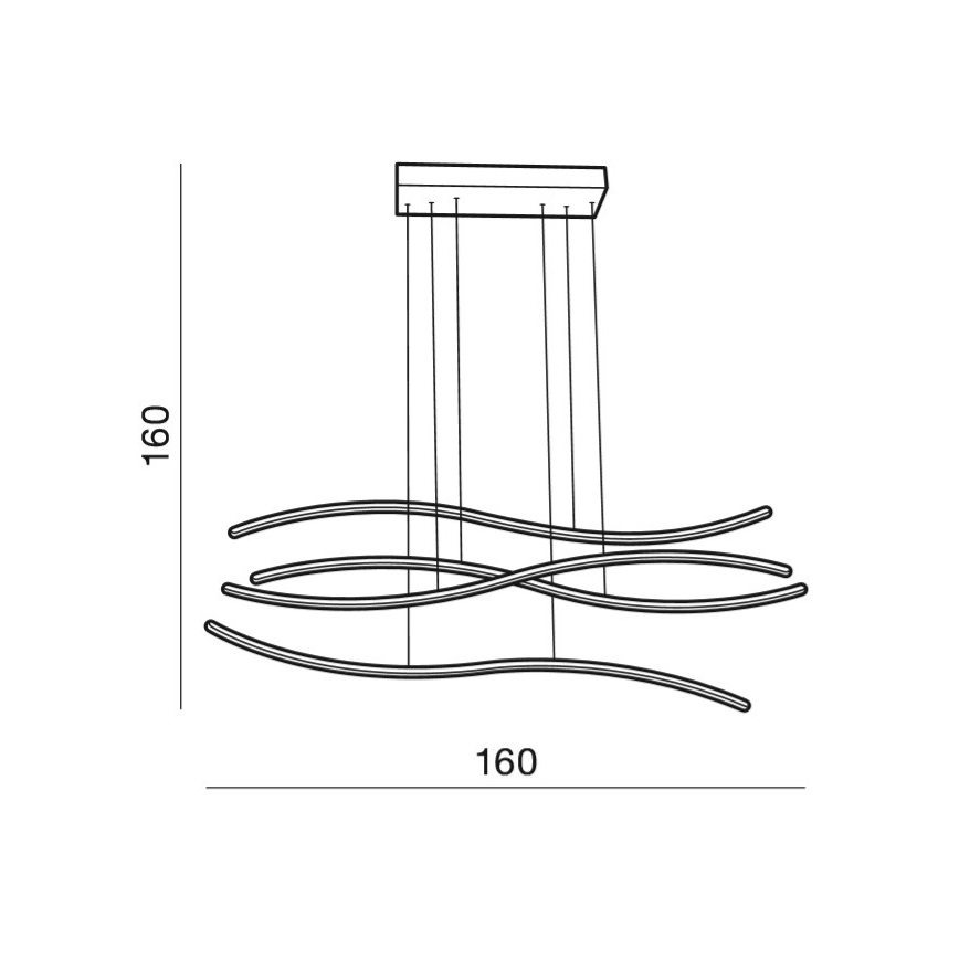 Azzardo AZ2913 - LED-dimbare pendellamp met kabel WAVES LED/70W/230V
