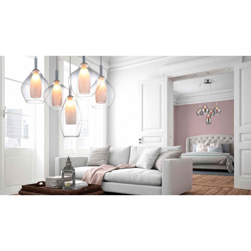 Azzardo AZ3075 - Hanglamp aan koord AMBER 3xG9/40W/230V