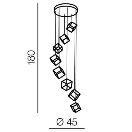 Azzardo AZ3151 - Dimbare LED Hanglamp aan koord STRANGE 8xLED/150W/230V