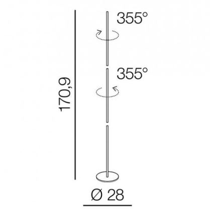 Azzardo AZ3205 - LED Vloerlamp TETA LED/33W/230V