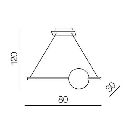 Azzardo AZ3351 - LED Hanglamp aan koord dimbaar SANDRA LED/36W/230V