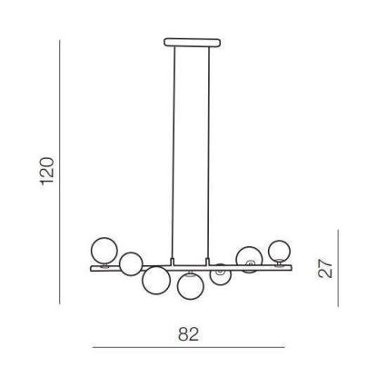 Azzardo AZ4409 - Hanglamp aan een koord SYBILLA 7xG9/25W/230V koper